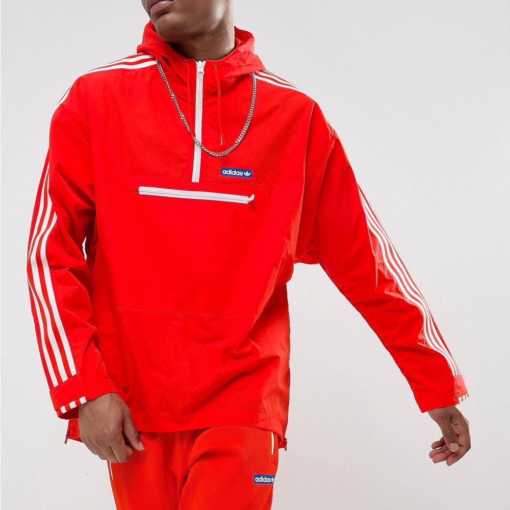adidas Originals Osaka Tennoji Windbreaker In Orange BK6865